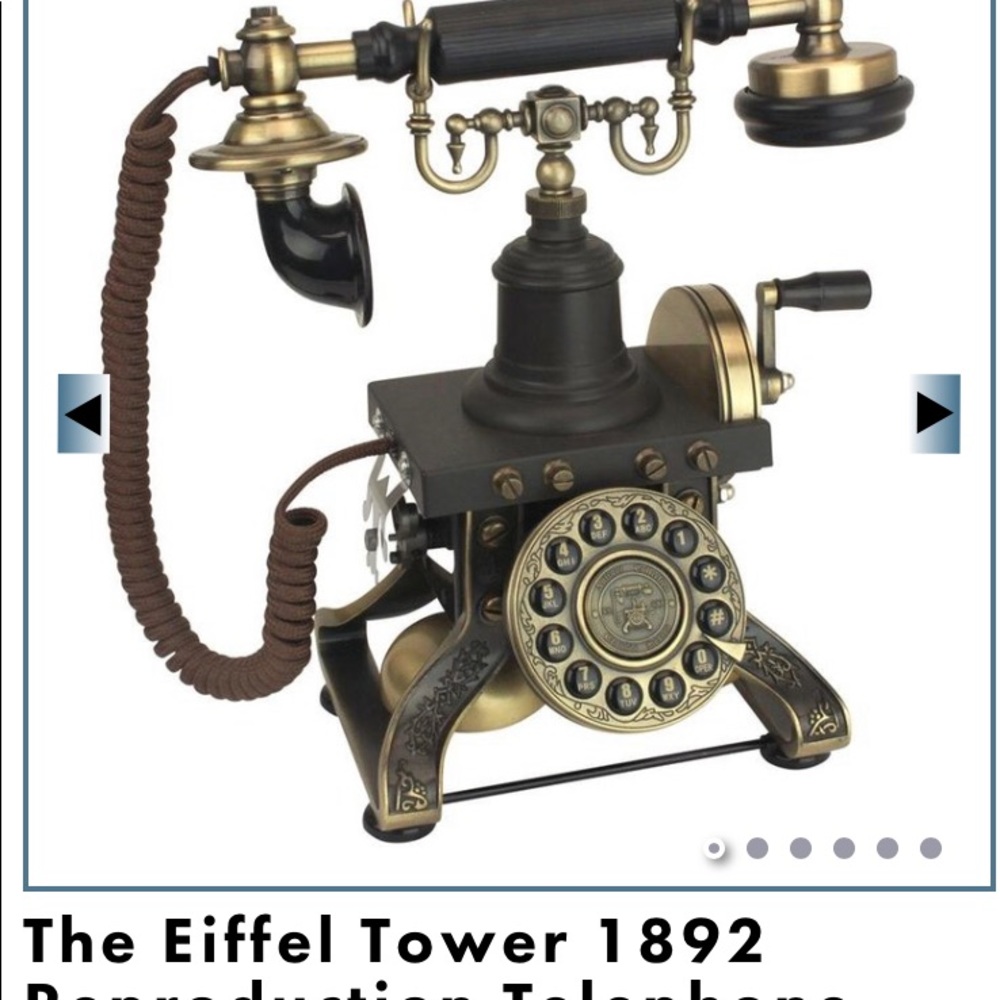 ANTIQUE  (REPLICA) DESK PHONE ELECTRIC W/ORIGINAL BOX & MANUAL (Christmas gift)